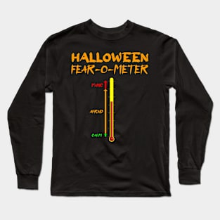 Funny Halloween fear-o-meter - vertical meter with 3  readings Long Sleeve T-Shirt